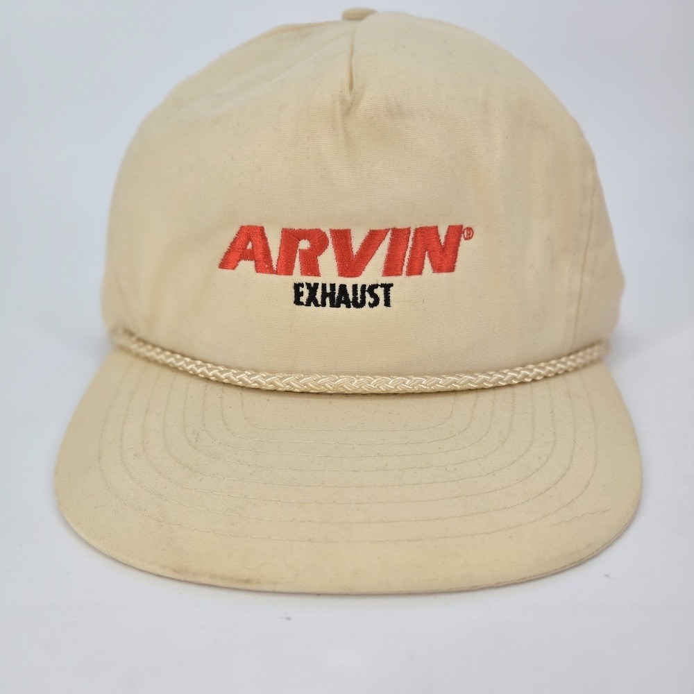 Vintage Arvin Exhaust Rope Hat Tan Auto Shop Promo Trucker Cap Nissin‎